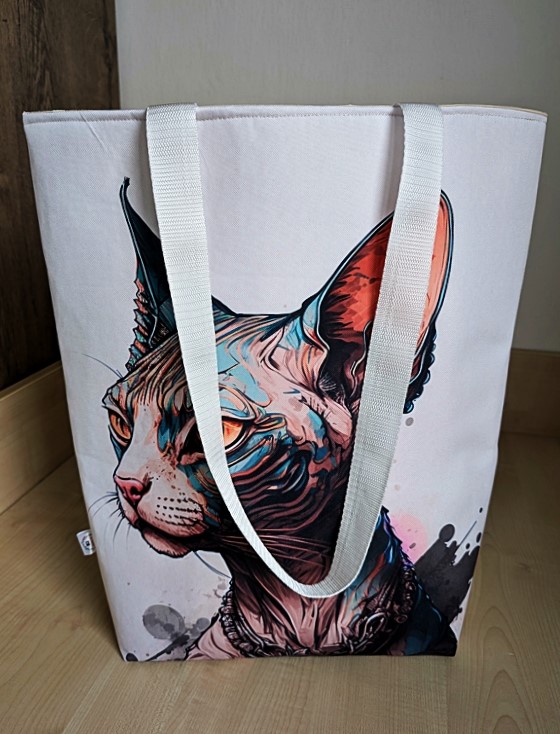 Taška bez zipu - Kočka Sphynx